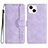 Coque Portefeuille Livre Cuir Etui Clapet YX2 pour Apple iPhone 14 Plus Violet Clair