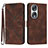 Coque Portefeuille Livre Cuir Etui Clapet YX2 pour Huawei Honor 90 5G Marron