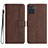 Coque Portefeuille Livre Cuir Etui Clapet YX2 pour Motorola Moto E22 Marron