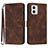 Coque Portefeuille Livre Cuir Etui Clapet YX2 pour Motorola Moto G 5G (2023) Marron