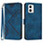 Coque Portefeuille Livre Cuir Etui Clapet YX2 pour Motorola Moto G53j 5G Bleu