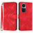 Coque Portefeuille Livre Cuir Etui Clapet YX2 pour Oppo Reno10 5G Rouge