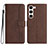 Coque Portefeuille Livre Cuir Etui Clapet YX2 pour Samsung Galaxy S22 5G Marron