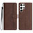 Coque Portefeuille Livre Cuir Etui Clapet YX2 pour Samsung Galaxy S22 Ultra 5G Marron