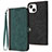 Coque Portefeuille Livre Cuir Etui Clapet YX3 pour Apple iPhone 13 Vert