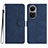 Coque Portefeuille Livre Cuir Etui Clapet YX3 pour Oppo Reno10 Pro 5G Bleu