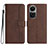 Coque Portefeuille Livre Cuir Etui Clapet YX3 pour Oppo Reno10 Pro 5G Marron