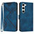 Coque Portefeuille Livre Cuir Etui Clapet YX3 pour Samsung Galaxy S22 5G Bleu