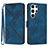 Coque Portefeuille Livre Cuir Etui Clapet YX3 pour Samsung Galaxy S22 Ultra 5G Bleu