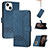 Coque Portefeuille Livre Cuir Etui Clapet YX4 pour Apple iPhone 13 Bleu