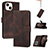 Coque Portefeuille Livre Cuir Etui Clapet YX4 pour Apple iPhone 13 Marron