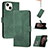 Coque Portefeuille Livre Cuir Etui Clapet YX4 pour Apple iPhone 13 Vert