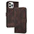 Coque Portefeuille Livre Cuir Etui Clapet YX4 pour Apple iPhone 14 Pro Marron