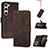 Coque Portefeuille Livre Cuir Etui Clapet YX4 pour Samsung Galaxy S22 5G Marron