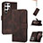 Coque Portefeuille Livre Cuir Etui Clapet YX4 pour Samsung Galaxy S22 Ultra 5G Marron