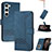 Coque Portefeuille Livre Cuir Etui Clapet YX4 pour Samsung Galaxy S23 5G Bleu