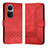 Coque Portefeuille Livre Cuir Etui Clapet YX5 pour Oppo Reno10 Pro 5G Rouge