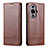 Coque Portefeuille Livre Cuir Etui Clapet YZ1 pour Huawei Nova 11 Ultra Marron