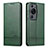 Coque Portefeuille Livre Cuir Etui Clapet YZ1 pour Huawei P60 Pro Vert