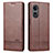 Coque Portefeuille Livre Cuir Etui Clapet YZ1 pour Oppo A58 5G Marron