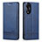 Coque Portefeuille Livre Cuir Etui Clapet YZ1 pour Oppo A78 4G Bleu