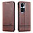 Coque Portefeuille Livre Cuir Etui Clapet YZ1 pour Oppo Reno10 5G Marron