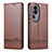 Coque Portefeuille Livre Cuir Etui Clapet YZ1 pour Oppo Reno10 Pro+ Plus 5G Marron