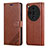 Coque Portefeuille Livre Cuir Etui Clapet YZ3 pour Oppo Find X7 5G Marron