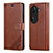 Coque Portefeuille Livre Cuir Etui Clapet YZ4 pour Oppo Reno11 Pro 5G Marron