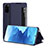 Coque Portefeuille Livre Cuir Etui Clapet ZL2 pour Samsung Galaxy S20 5G Bleu