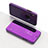 Coque Portefeuille Livre Cuir Miroir Housse Etui Clapet L02 pour Apple iPhone X Violet