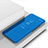 Coque Portefeuille Livre Cuir Miroir Housse Etui Clapet L02 pour Oppo Reno6 Pro 5G Bleu