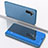 Coque Portefeuille Livre Cuir Miroir Housse Etui Clapet L02 pour Samsung Galaxy Note 10 5G Bleu Ciel