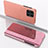 Coque Portefeuille Livre Cuir Miroir Housse Etui Clapet L04 pour Samsung Galaxy A22 5G Or Rose