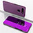 Coque Portefeuille Livre Cuir Miroir Housse Etui Clapet M03 pour Huawei Honor V20 Violet