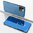 Coque Portefeuille Livre Cuir Miroir Housse Etui Clapet pour Apple iPhone 14 Pro Max Bleu