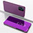 Coque Portefeuille Livre Cuir Miroir Housse Etui Clapet pour Oppo Find X3 5G Violet