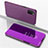 Coque Portefeuille Livre Cuir Miroir Housse Etui Clapet pour Samsung Galaxy M02s Violet Clair