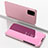 Coque Portefeuille Livre Cuir Miroir Housse Etui Clapet pour Samsung Galaxy S20 Plus 5G Or Rose