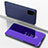 Coque Portefeuille Livre Cuir Miroir Housse Etui Clapet pour Samsung Galaxy S20 Plus 5G Violet