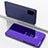 Coque Portefeuille Livre Cuir Miroir Housse Etui Clapet pour Samsung Galaxy S20 Plus Violet