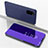 Coque Portefeuille Livre Cuir Miroir Housse Etui Clapet pour Samsung Galaxy S20 Violet