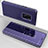 Coque Portefeuille Livre Cuir Miroir Housse Etui Clapet pour Samsung Galaxy S9 Plus Violet