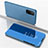 Coque Portefeuille Livre Cuir Miroir Housse Etui Clapet pour Xiaomi Mi 10T 5G Bleu