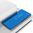 Coque Portefeuille Livre Cuir Miroir Housse Etui Clapet pour Xiaomi Mi Note 10 Lite Bleu