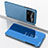 Coque Portefeuille Livre Cuir Miroir Housse Etui Clapet pour Xiaomi Poco X4 Pro 5G Bleu