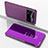 Coque Portefeuille Livre Cuir Miroir Housse Etui Clapet pour Xiaomi Poco X4 Pro 5G Violet