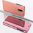 Coque Portefeuille Livre Cuir Miroir Housse Etui Clapet pour Xiaomi Redmi 8 Or Rose