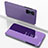 Coque Portefeuille Livre Cuir Miroir Housse Etui Clapet pour Xiaomi Redmi K50 Gaming 5G Violet Clair