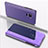 Coque Portefeuille Livre Cuir Miroir Housse Etui Clapet QH1 pour Xiaomi Redmi 10X 4G Violet Clair